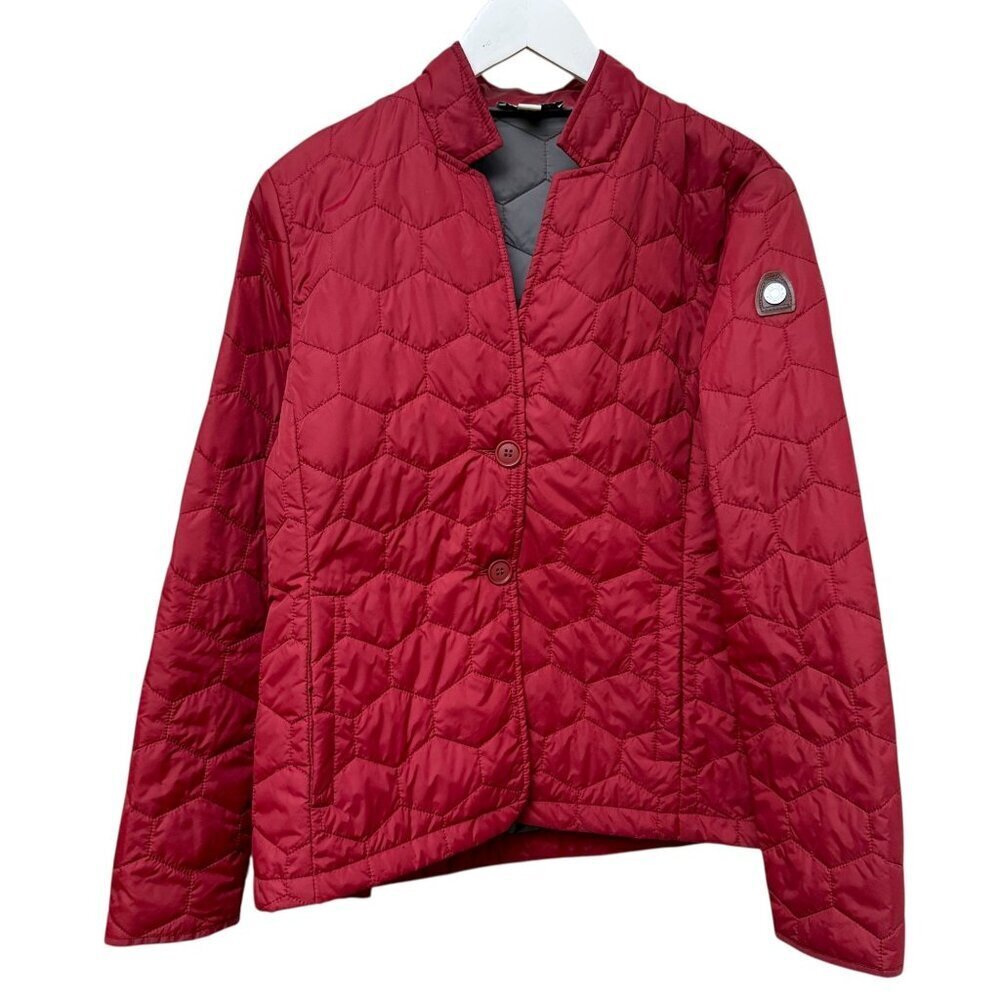 Dover Saddlery Quilted Jacket Womens Medium Red Equestrian Cecilia